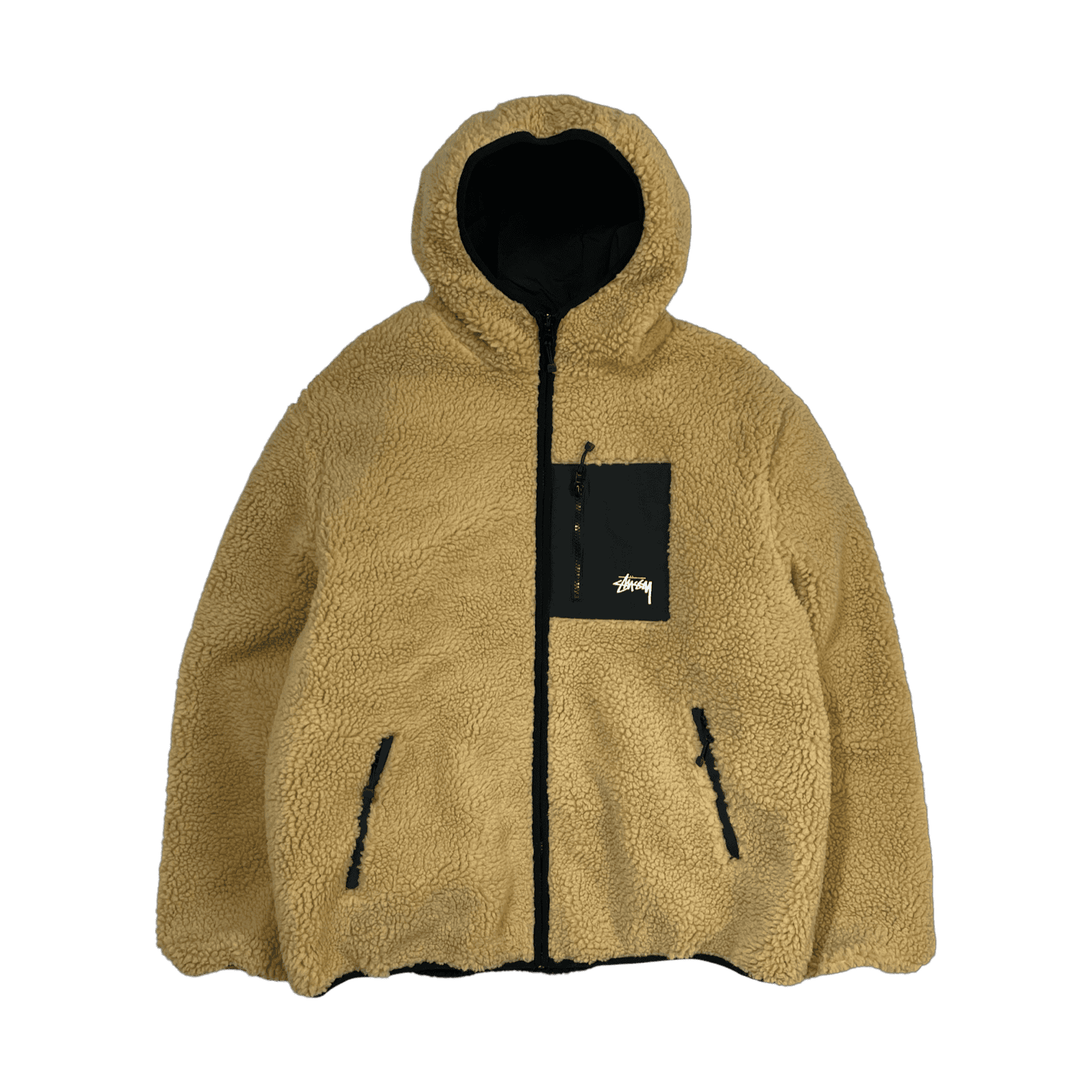 Stussy 8 Ball Sherpa Reversible Jacket Tan