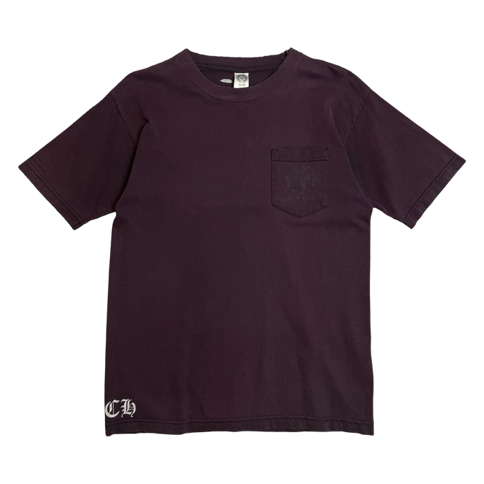 Vintage Chrome Hearts Faded Trashed Jumbo Cross Pocket Tee Black | Vitnage Clothing Store Canada