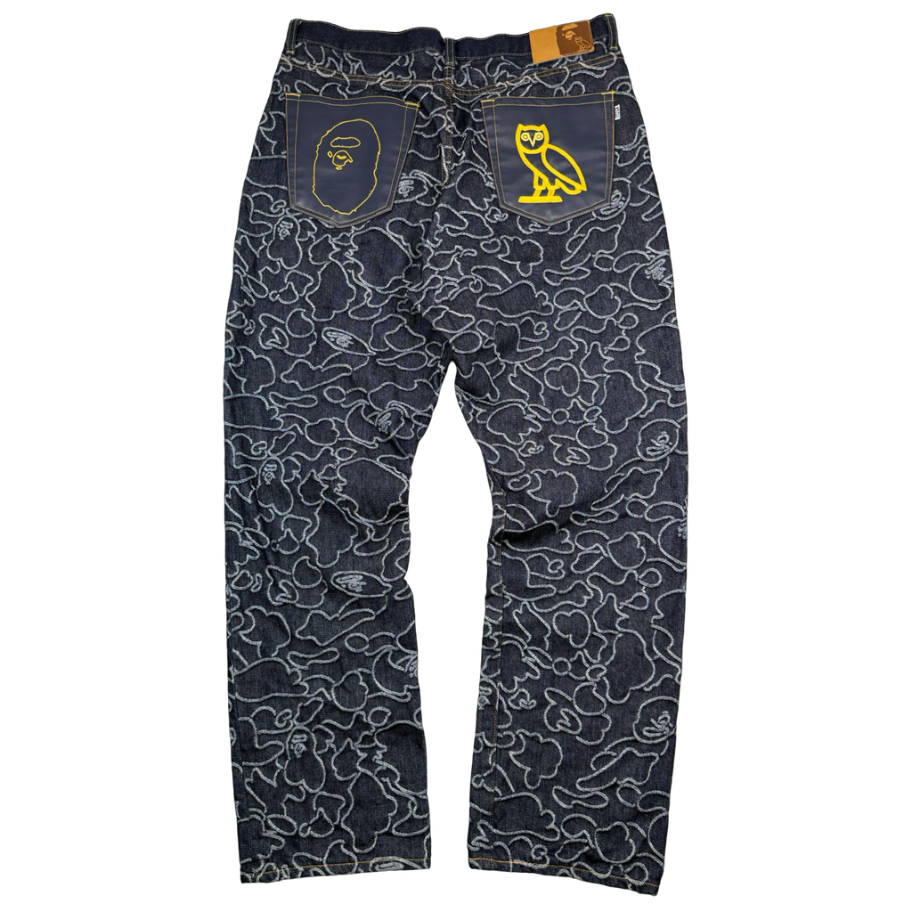 BAPE x OVO 1st Camo Jacquard Denim Pants (USED)