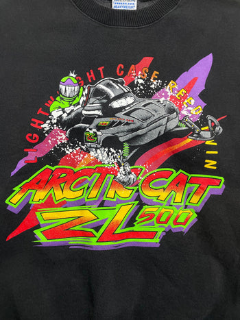 (M) Vintage Arctic Cat Snowmobile Sweatshirt Black