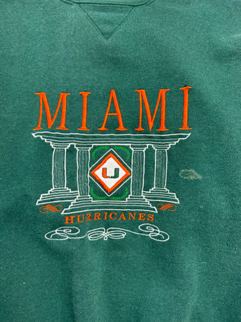 (S) Vintage University Of Miami Sweatshirt Green