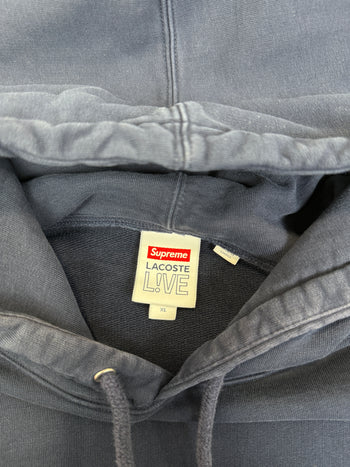 Supreme LACOSTE Logo Panel Hoodie Navy (USED)