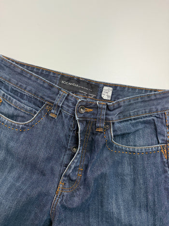 Rocawear Back Pocket Embroidered Custom Fit Denim Pants