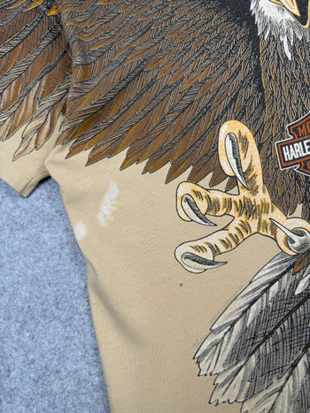 Vintage Harley Davidson Swooping Eagle Tee Beige