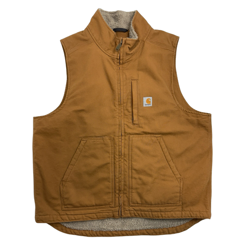 Carhartt Sherpa Lined Work Vest Khaki | Vintage Clothing Store Canada