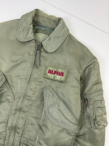 Vintage Alpha Industries CWU 45/P Flight Bomber Jacket Green