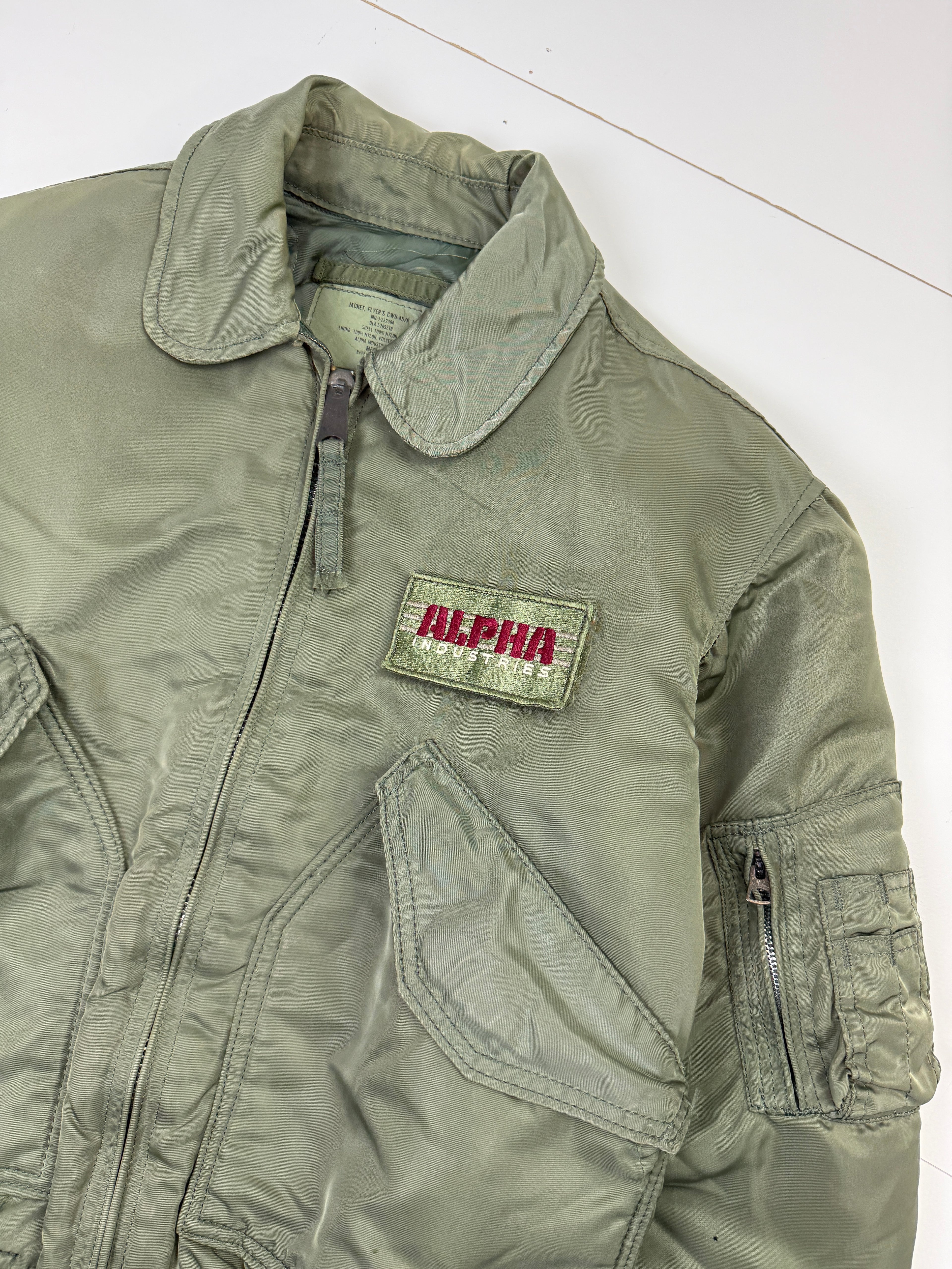 Vintage Alpha Industries CWU 45/P Flight Bomber Jacket Green