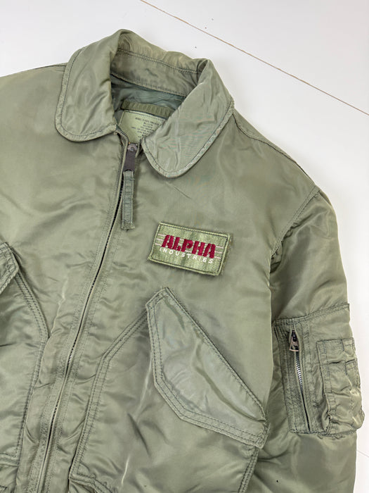 Vintage Alpha Industries CWU 45/P Flight Bomber Jacket Green | Vitnage Clothing Store Canada