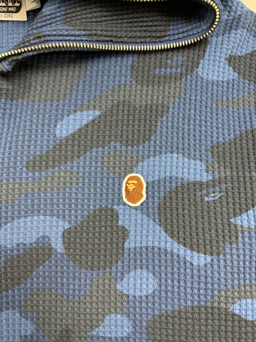 BAPE Color Camo Waffle Hoodie Navy (USED) | Vitnage Clothing Store Canada