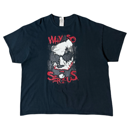 Y2K Joker Face “why so serious?” Tee Black | Vintage Clothing Store Canada