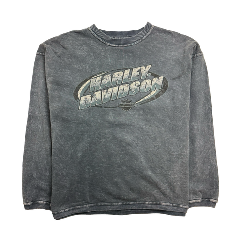 Vintage Bald Eagle Harley Davidson Sweatshirt Washed Blue | Vintage Clothing Store Canada