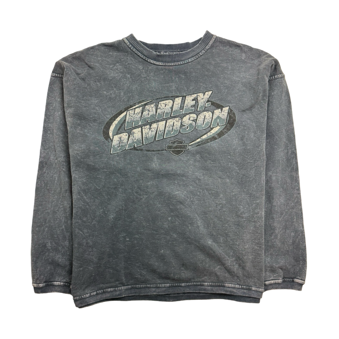 Vintage Bald Eagle Harley Davidson Sweatshirt Washed Blue | Vitnage Clothing Store Canada