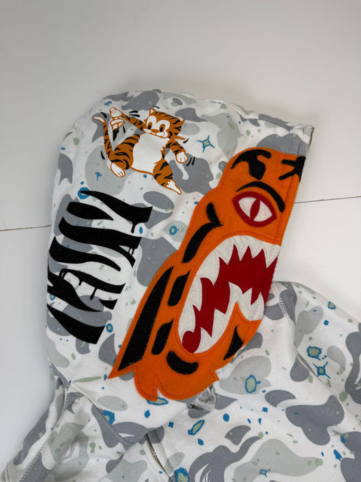 Bape Space Camo Tiger Full Zip Up Hoodie White | Vitnage Clothing Store Canada