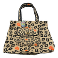 Women's Vintage Stussy Pixelated Leopard Print Tote Bag
