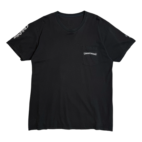Chrome Hearts Sleeve Script Multi Cross Pocket Tee Black | Vintage Clothing Store Canada