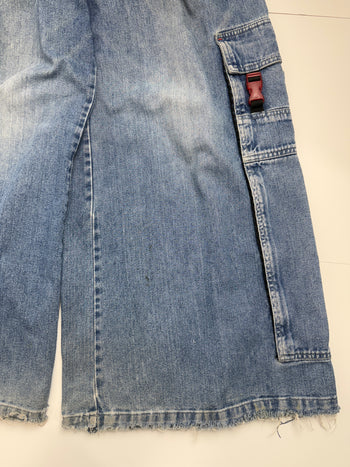 Kik Wear Wide Baggy Cargo Denim Pants