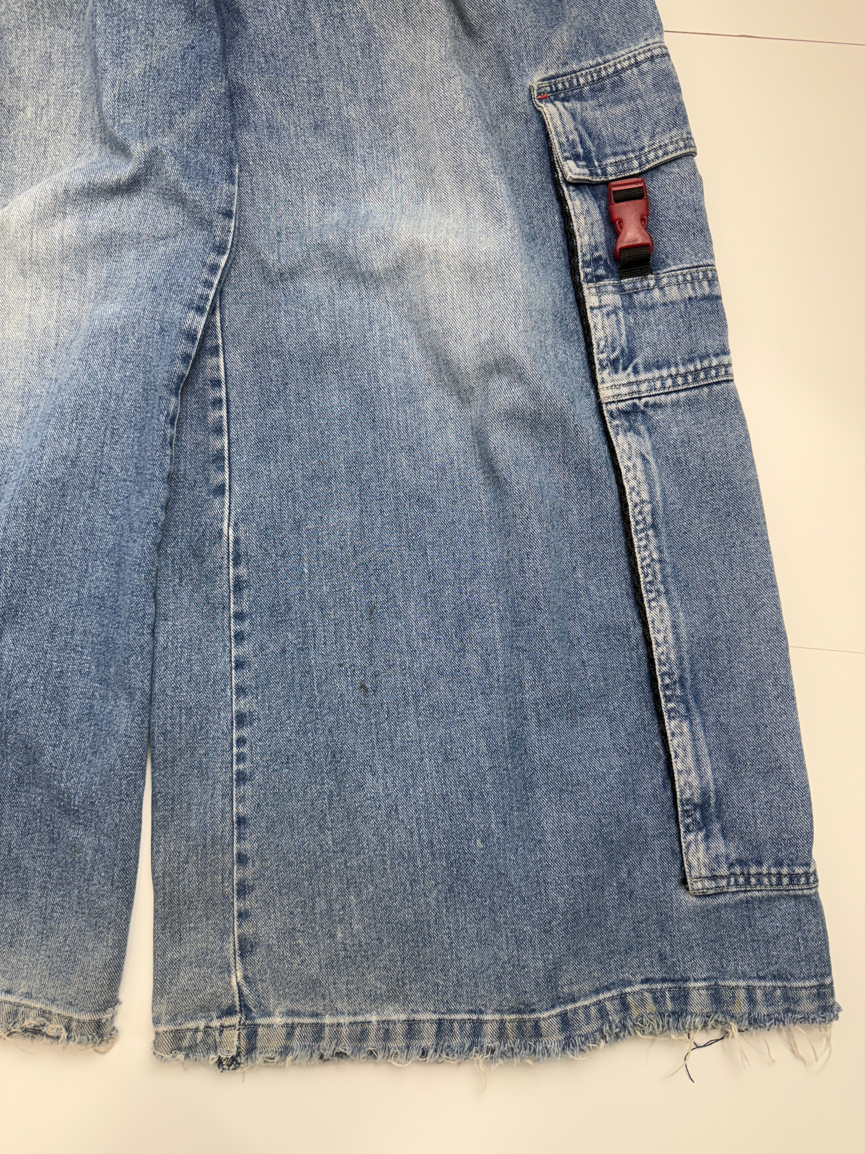 Kik Wear Wide Baggy Cargo Denim Pants