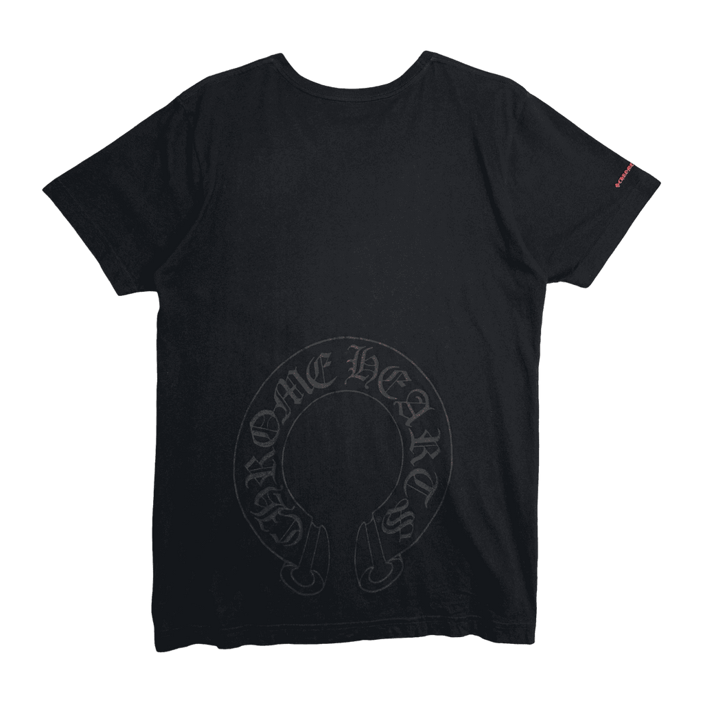 Chrome Hearts Horseshoe Scroll Logo Pocket Tee Black/Red