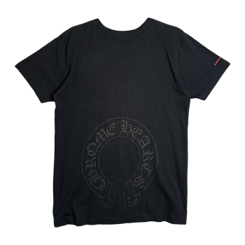 Chrome Hearts Horseshoe Scroll Logo Pocket Tee Black/Red