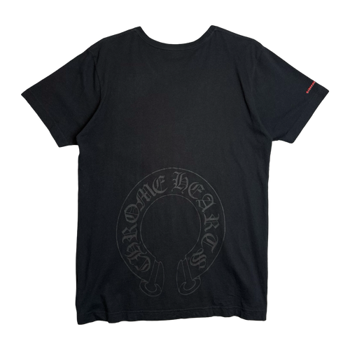 Chrome Hearts Horseshoe Scroll Logo Pocket Tee Black/Red | Vintage Clothing Store Canada