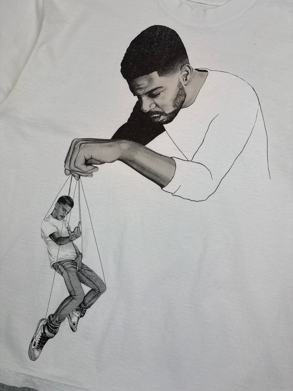 Kid Cudi C/O Virgil Abloh 'Pulling Strings' Tee White (USED)