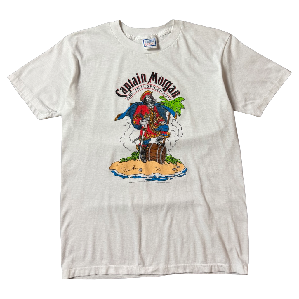 Vintage 1980s Captain Morgan Rum Tee White