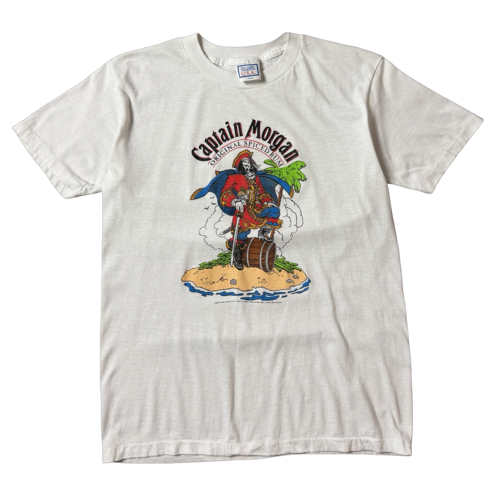 Vintage 1980s Captain Morgan Rum Tee White