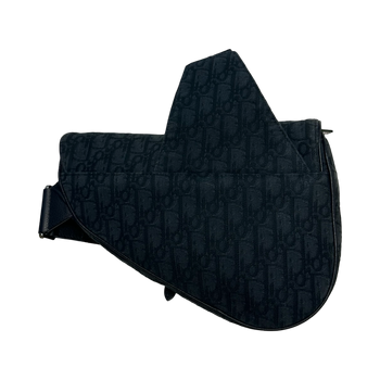Dior Oblique Jacquard Saddle Bag Black