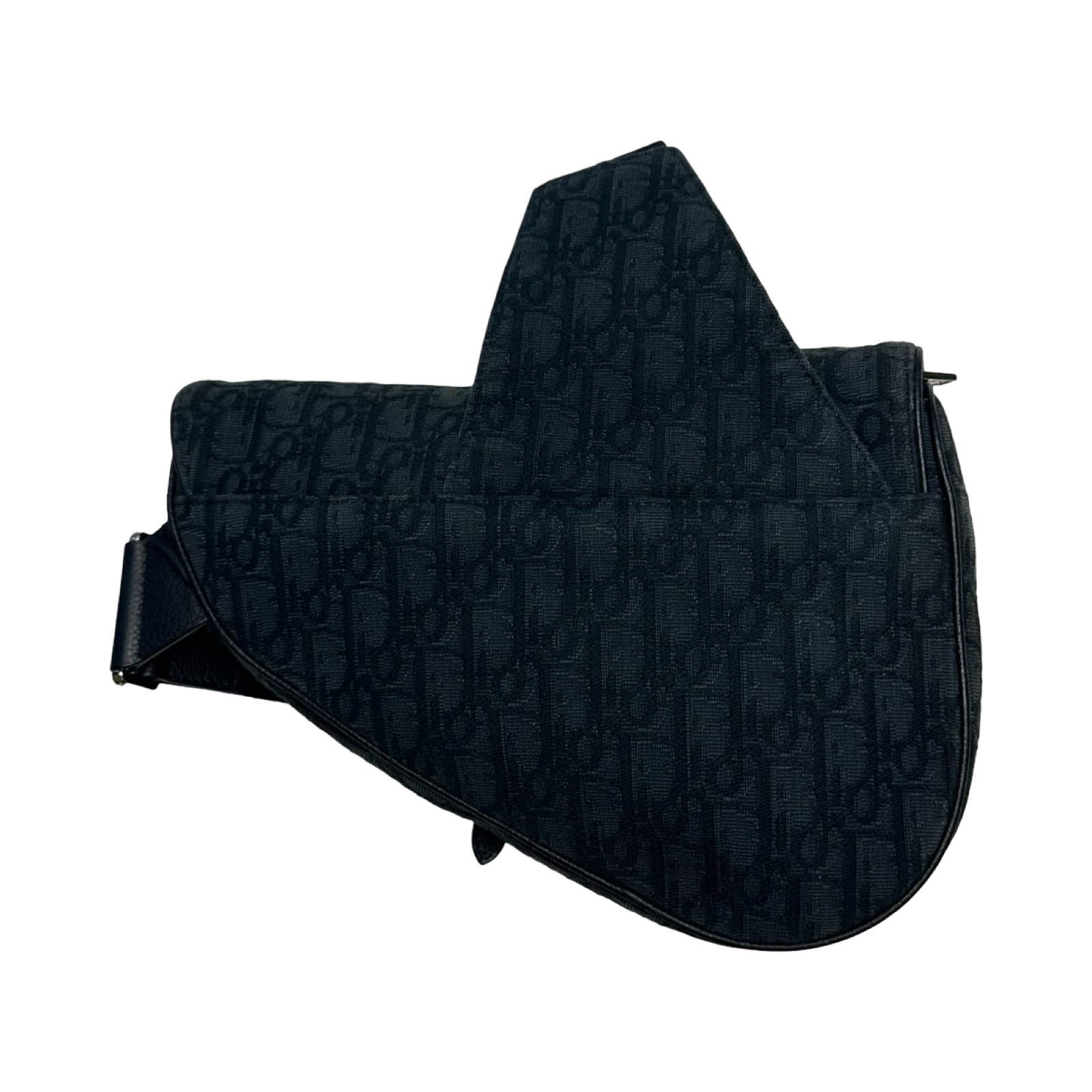 Dior Oblique Jacquard Saddle Bag Black