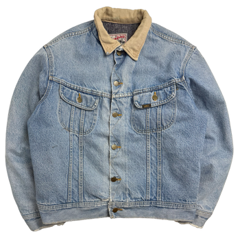 Vintage Wool Lined Lee Stormrider Denim Jacket