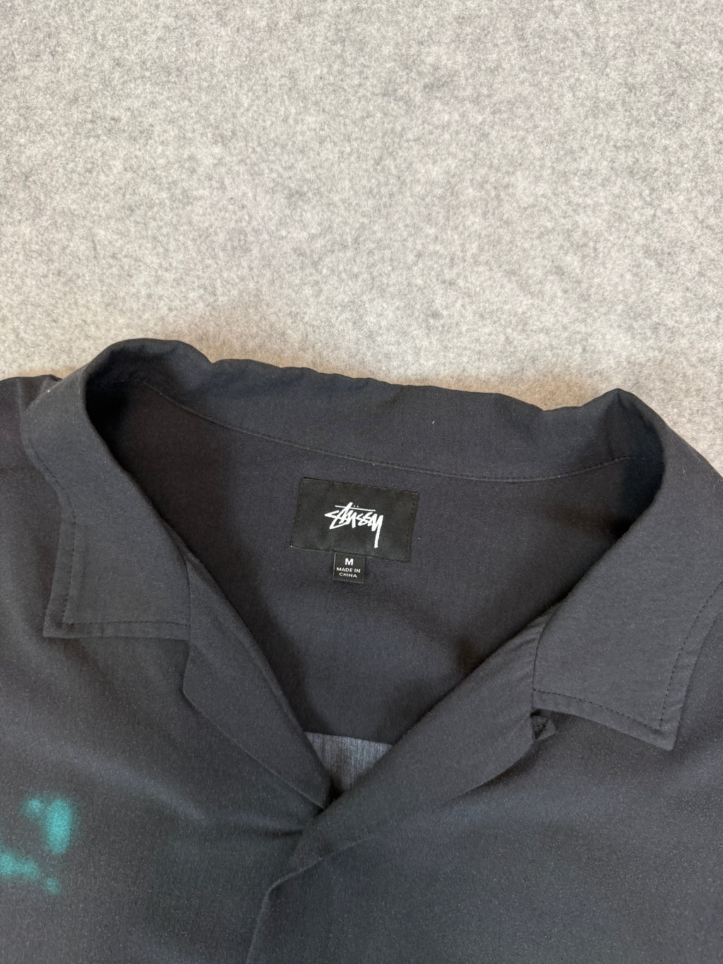 Stussy Pool Hall Rayon Button-up Shirt Black (USED)