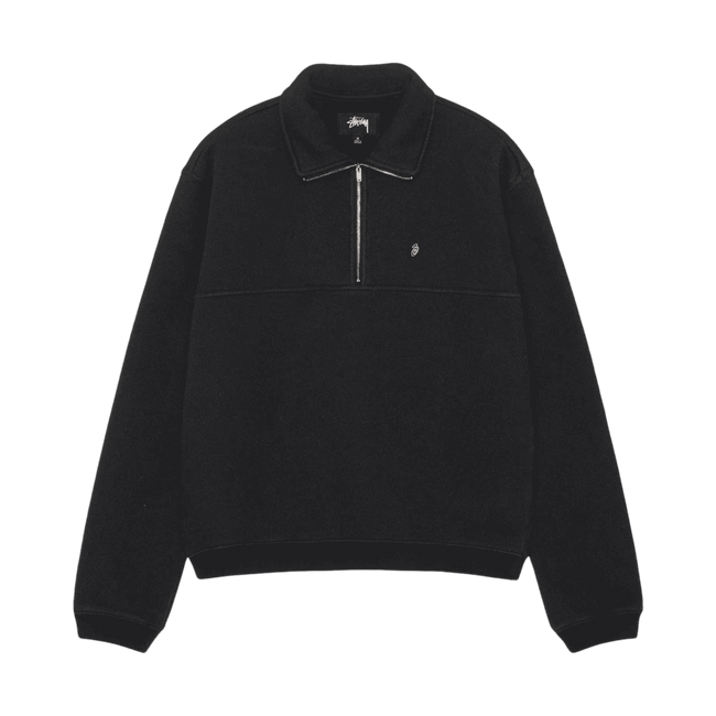 Stussy Fleece Zip Mockneck Black