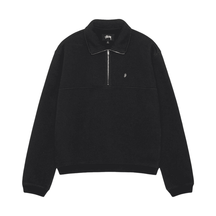 Stussy Fleece Zip Mockneck Black | Vitnage Clothing Store Canada
