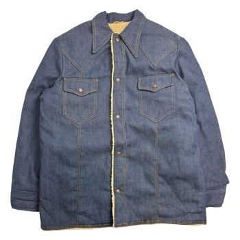 Vintage Salvaged Sherpa Lined Denim Jacket