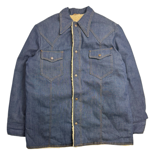 Vintage Salvaged Sherpa Lined Denim Jacket | Vintage Clothing Store Canada