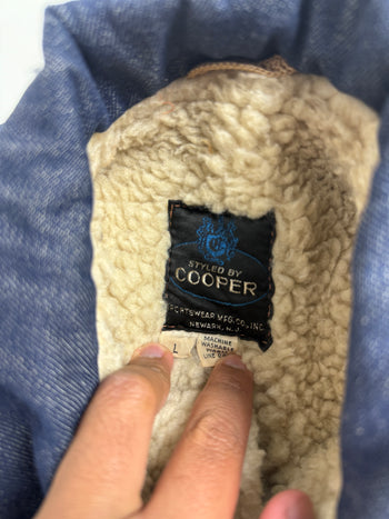 Vintage Salvaged Sherpa Lined Denim Jacket