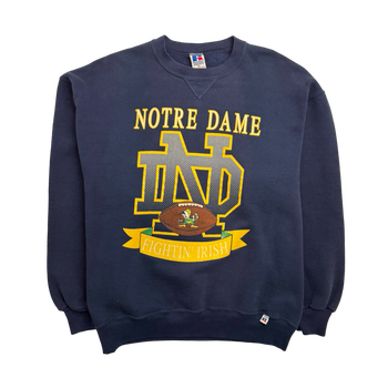 Vintage 90s University Of Notre Dame Sweatshirt Navy