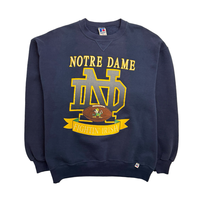 Vintage 90s University Of Notre Dame Sweatshirt Navy