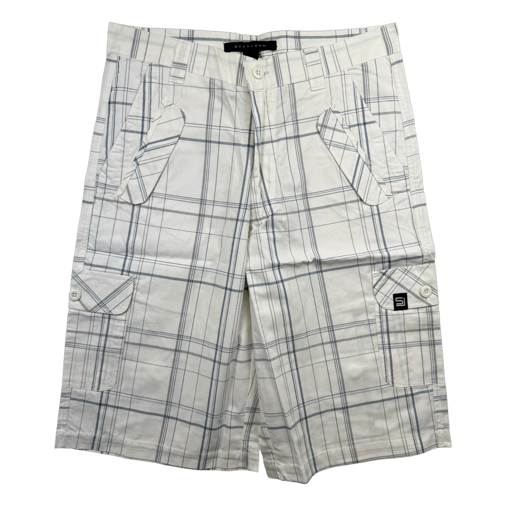 Vintage Y2K Sean John Plaid Shorts White