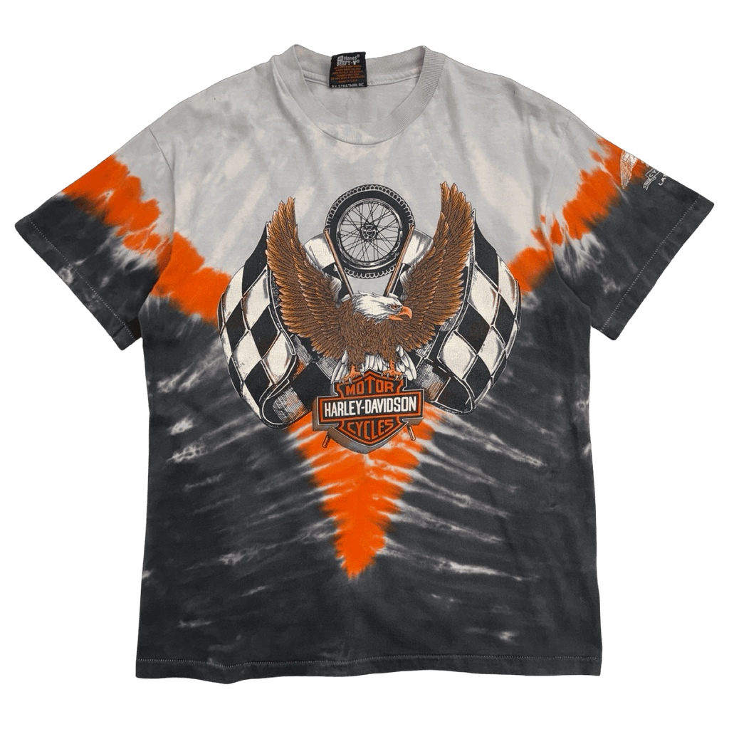 Vintage 1990's Harley Davidson Latrobe Tee Tie Dye Orange