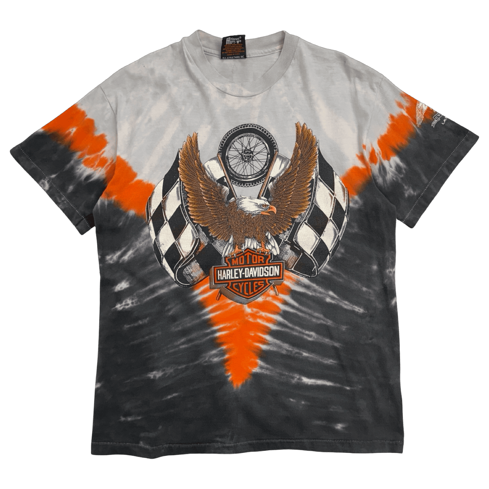 Vintage 1990's Harley Davidson Latrobe Tee Tie Dye Orange