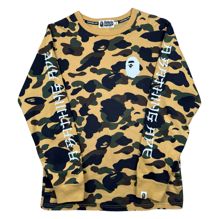 BAPE 1st Camo L/S Tee Yellow (USED) | Vitnage Clothing Store Canada