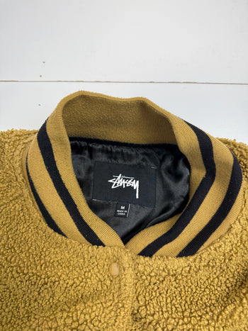 Stussy Logo Fleece Jacket Brown (USED)