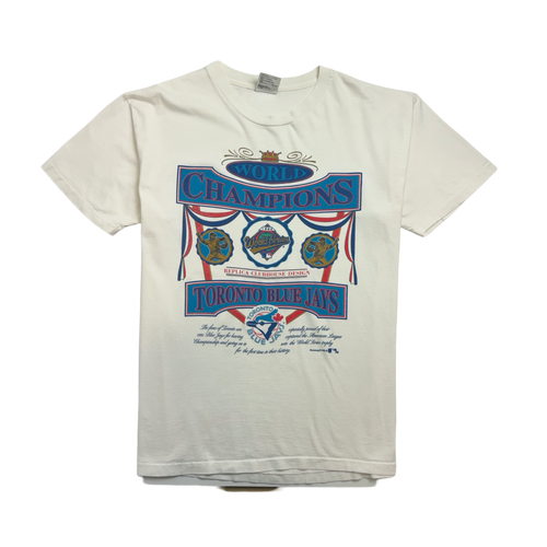 (L) Vintage '92 Toronto Blue Jays Championship Tee White | Vintage Clothing Store Canada