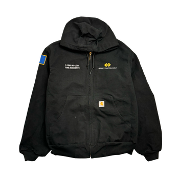 (L) Carhartt Hooded Full Zip Work Jacket Black