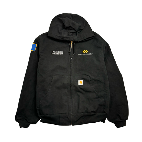 (L) Carhartt Hooded Full Zip Work Jacket Black | Vintage Clothing Store Canada