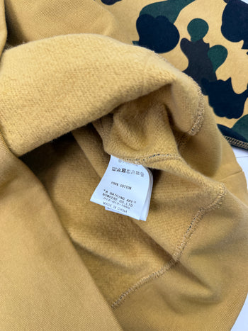 BAPE 1st Camo College Pullover Hoodie Yellow