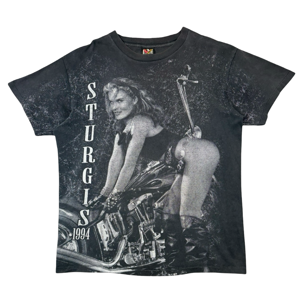 Vintage 3D Emblem Sturgis Black Hills Rally Tee Black