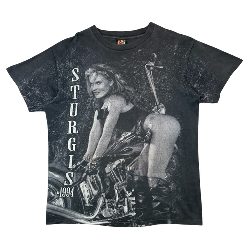 Vintage 3D Emblem Sturgis Black Hills Rally Tee Black | Vintage Clothing Store Canada