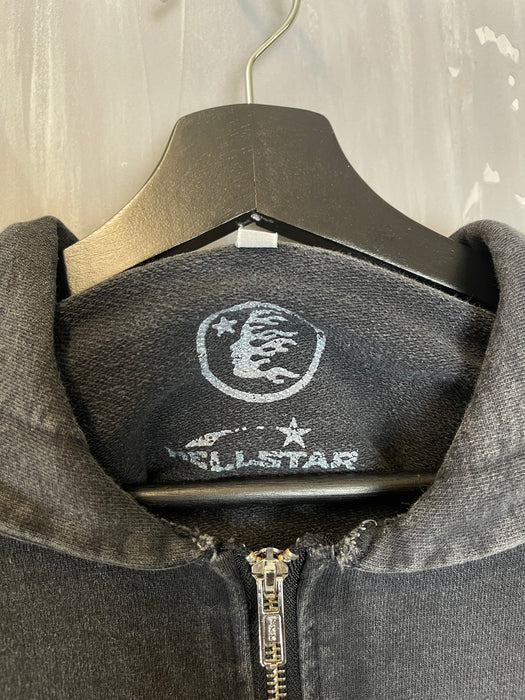 Hellstar Zip-Up Hoodie Washed Black/Green (USED) | Vitnage Clothing Store Canada